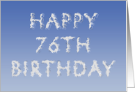 Happy 76th Birthday written in clouds card