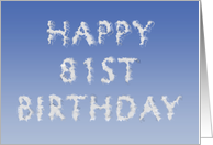 Happy 81st Birthday written in clouds card