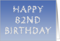 Happy 82nd Birthday written in clouds card