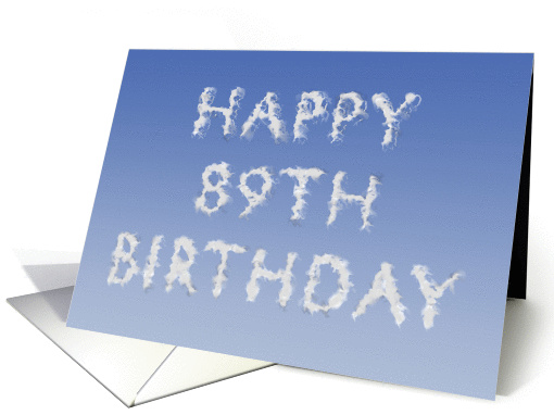 Happy 89th Birthday written in clouds card (1133972)