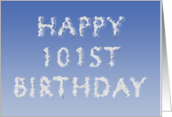 Happy 101st Birthday written in clouds card