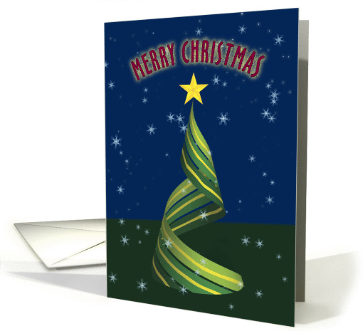 Merry Christmas with Ribbon Cristmas Tree card (1138558)