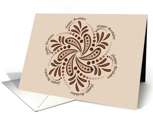 Decorative Happy Birthday Card blank inside card (1420660)