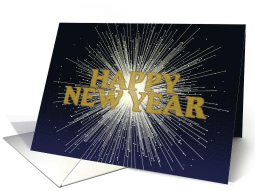 Happy New Year with Exploding Fireworks card (1718076)