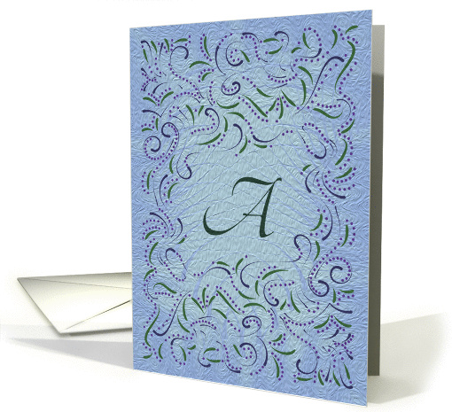 Monogram, Letter A with blue background card (944066)