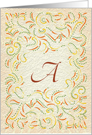 Monogram, Letter A with yellow background card