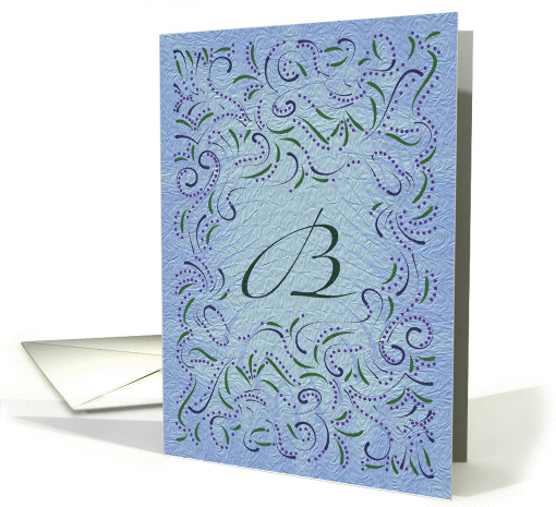 Monogram, Letter B with blue background card (946535)