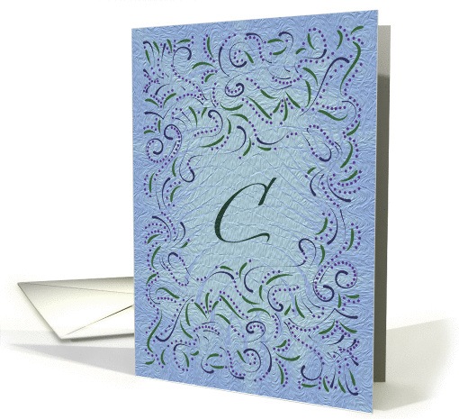 Monogram, Letter C with blue background card (946536)