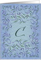 Monogram, Letter C with blue background card