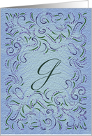Monogram, Letter G with blue background card