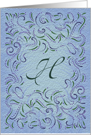 Monogram, Letter H with blue background card