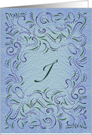 Monogram, Letter I with blue background card