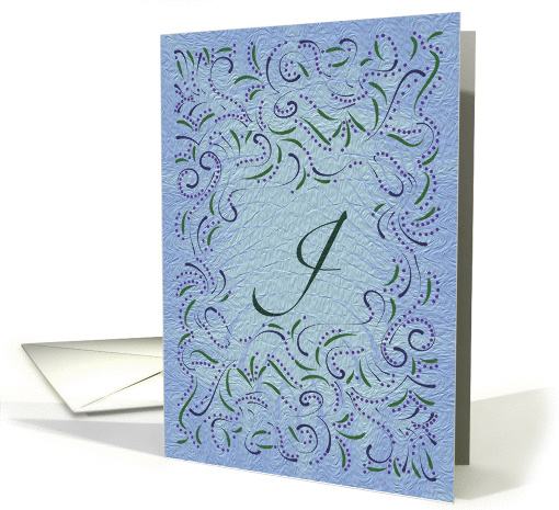 Monogram, Letter J with blue background card (946550)