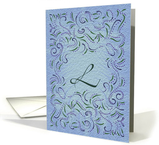 Monogram, Letter L with blue background card (946556)