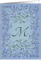 Monogram, Letter M with blue background card