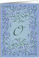Monogram, Letter O with blue background card