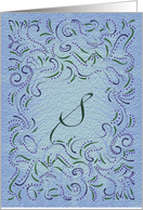 Monogram, Letter S with blue background card