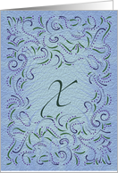 Monogram, Letter X with blue background card