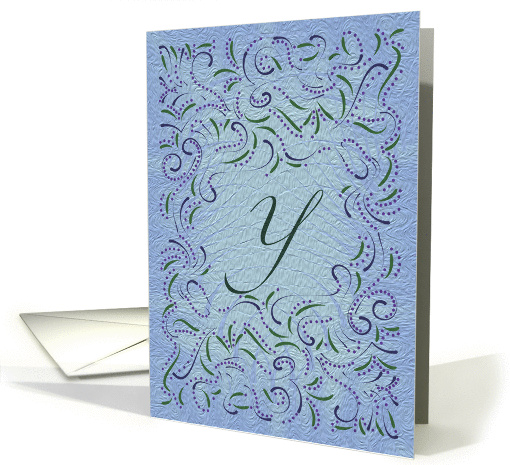 Monogram, Letter Y with blue background card (946593)