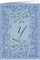 Monogram, Letter Y with blue background card