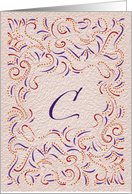 Monogram, Letter C with red background card