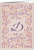 Monogram, Letter D with red background card