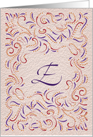 Monogram, Letter E with red background card