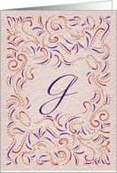 Monogram, Letter G with red background card