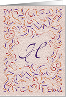 Monogram, Letter H with red background card