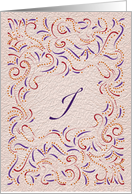 Monogram, Letter I with red background card