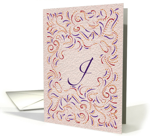 Monogram, Letter J with red background card (946621)