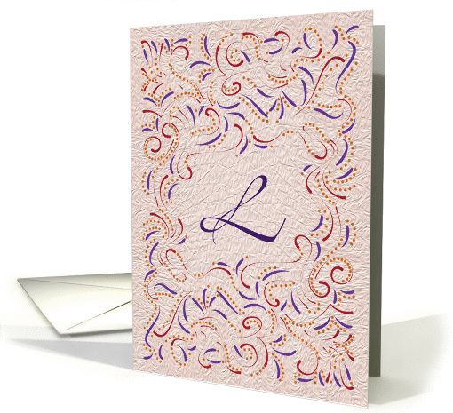 Monogram, Letter L with red background card (946623)