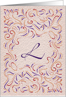 Monogram, Letter L with red background card