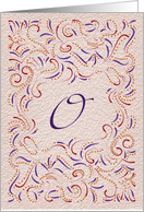 Monogram, Letter O with red background card