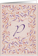 Monogram, Letter P with red background card