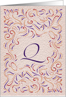 Monogram, Letter Q with red background card