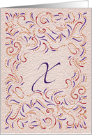 Monogram, Letter X with red background card