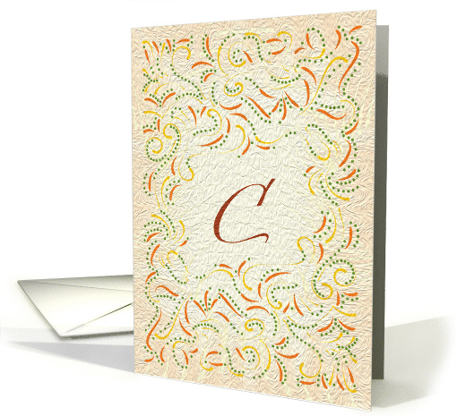 Monogram, Letter C with yellow background card (946640)