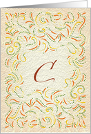 Monogram, Letter C with yellow background card