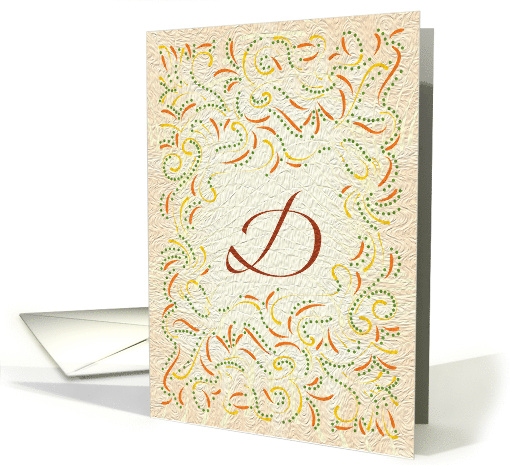 Monogram, Letter D with yellow background card (946641)