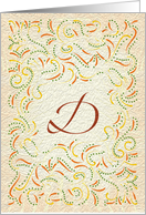 Monogram, Letter D with yellow background card