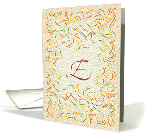 Monogram, Letter E with yellow background card (946642)