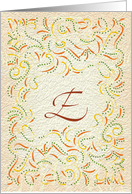 Monogram, Letter E with yellow background card