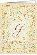 Monogram, Letter G with yellow background card