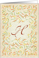 Monogram, Letter H with yellow background card