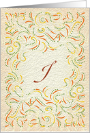 Monogram, Letter I with yellow background card