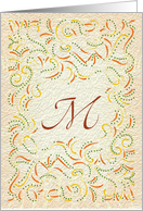 Monogram, Letter M with yellow background card