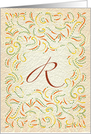 Monogram, Letter R with yellow background card