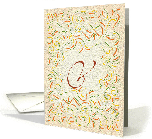 Monogram, Letter V with yellow background card (946665)