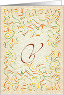 Monogram, Letter V with yellow background card